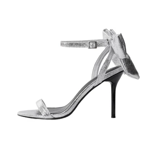 ZA2026 Elegant Summer Dress with Bowknot Skirt One-Strap Open-Toe High Heels Women's Outdoor Stiletto Sandals New Style High Top