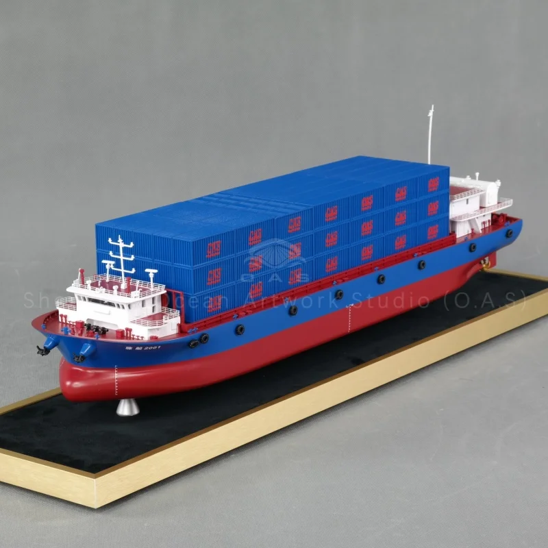 【L】CKS Customizable 65cm Shipping Container Model Handmade Miniature Cargo Ship Model Logistics Ship Model