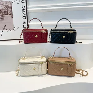 Top Handle PU Leather Handbags Box Design Purses Women's Chain Shoulder Bag Designer Bag