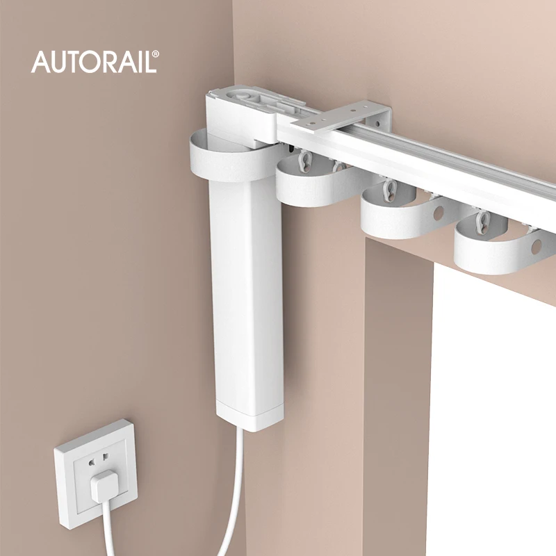 Smart Motorized Curtain System Google Home Alexa Compatible Durable Rails for Ripple Fold Curtains