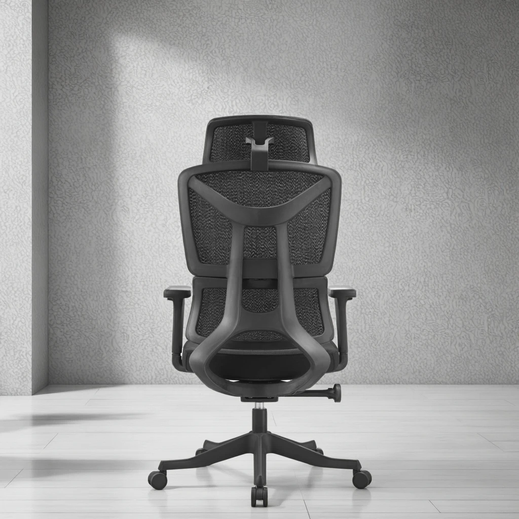 PP Frame Dual Back Support Ergonomic Chair Height Adjustable Headrest Wide Fixed Armrest Durable Construction 4