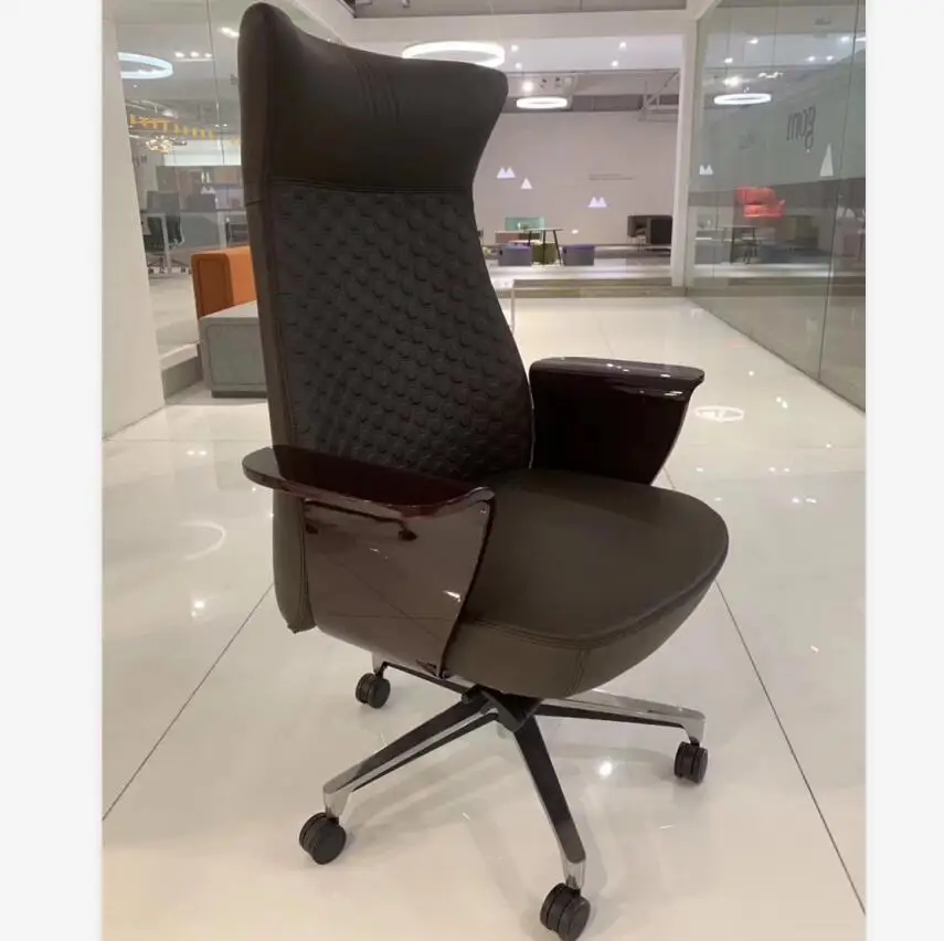 Swivel Arm Office Furniture Executive Office Chair Leather