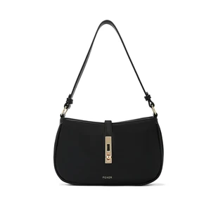 Designer Underarm Sling Shoulder Half Moon Vintage PU Vegan Leather Zipper Waterproof Shoulder Bags for Women Fashion Handbags