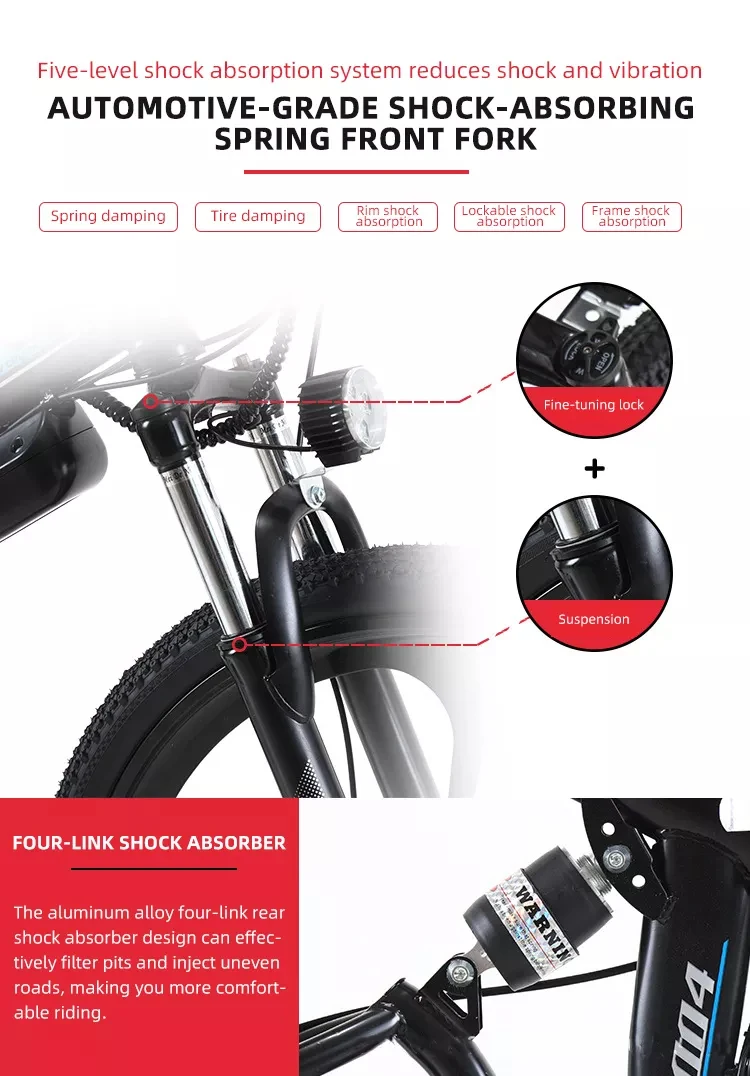 2021 New Ebike Electric Folding Mountain Bicycle 1000w 48v E Bike Eu ...