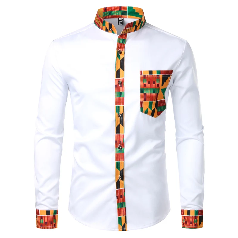 Chemise Homme Style Africain Dashiki – Manches Courtes Imprimé Fleuri, Parfaite Pour Vacances Ou Fêtes