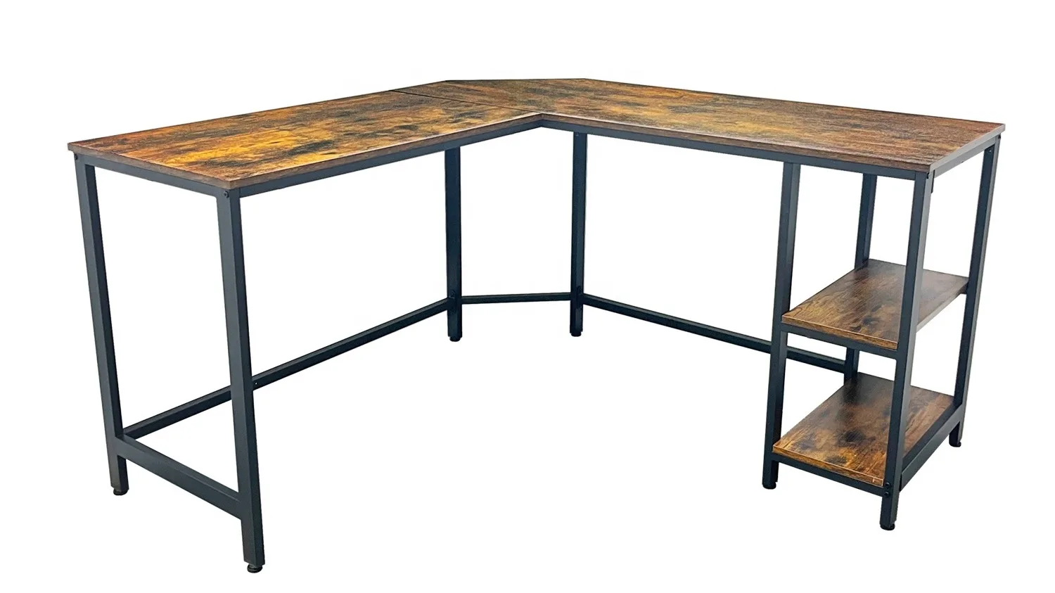 Lshaped Office Table Workstation Shelves Corner Desk Drafting Home