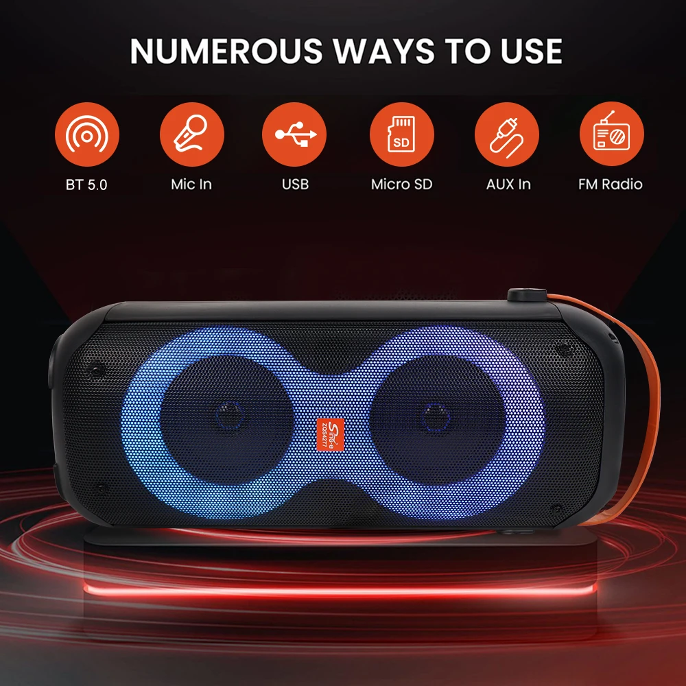 SING-E ZQS4277 Portable Bluetooth DJ Speaker for Karaoke, Wireless