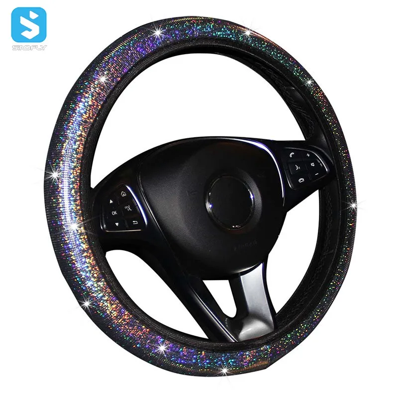 Couvre volant Universel 38cm Leather Car Steering Wheel Cover Non-slip