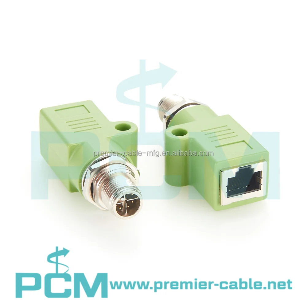 Industrial Automation M12 X Coding 8Pin to RJ45 Straight Coupler For Sensor and Actuator manufacture