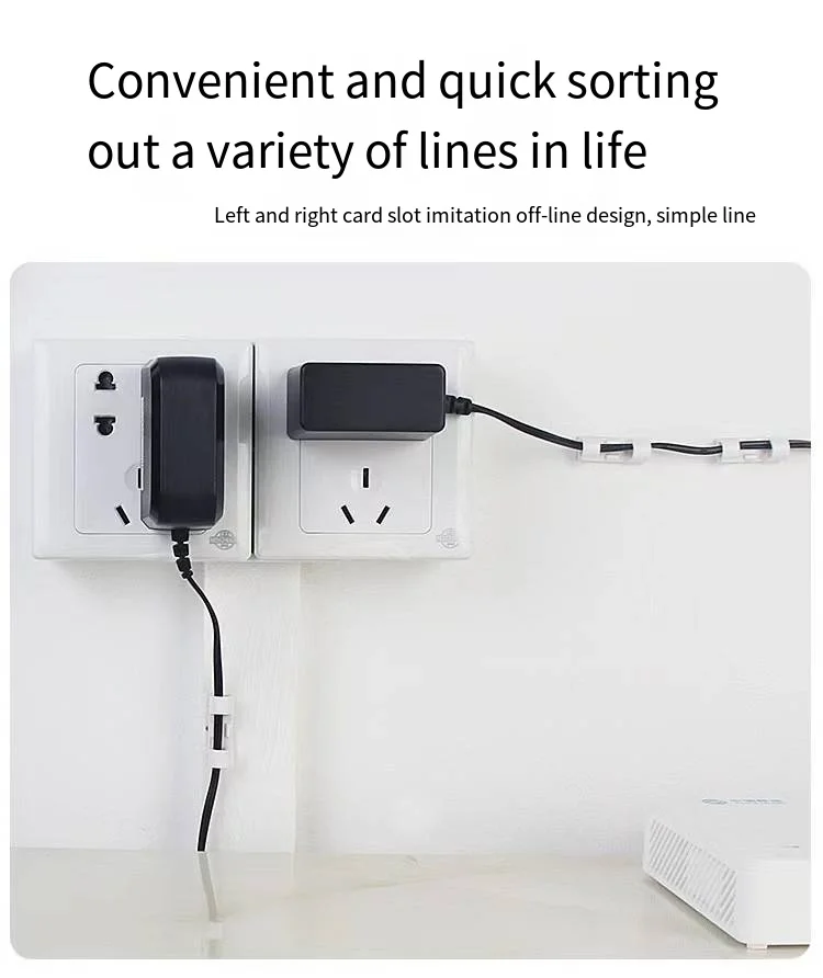 Desktop data cable storage and arrangement of self-adhesive wire desktop fixer wire trimming and winding device wire fixer details