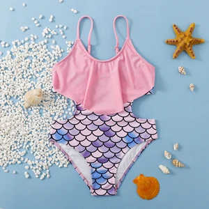 Women's Tankini Swimsuit Ruffled Round Neck Adjustable Straps High Cut 1 Piece Custom Colors