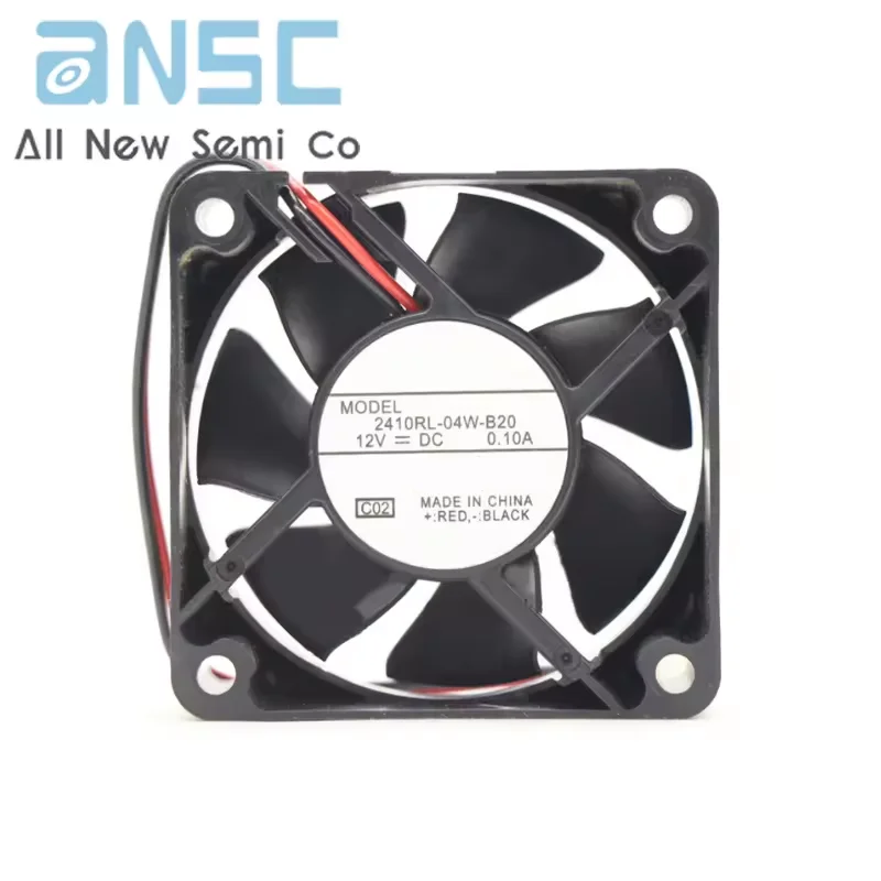 Original Axial flow fan 2410RL-04W-B20 12V 0.1A 60X60X25MM Industrial DC cooling fan