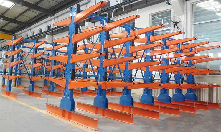 galvanized cantilever racking for outdoor long item storage