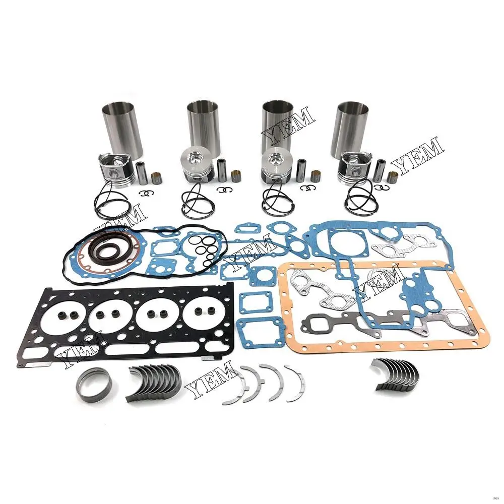 Engine Rebuilding Kit With Full Gasket Set Cylinder Bearings Piston Rings Liner Fit for Kubota V2403 Harvester Spare Parts