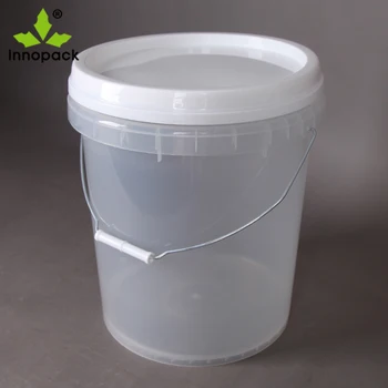 5 gallon transparent clear plastic bucket