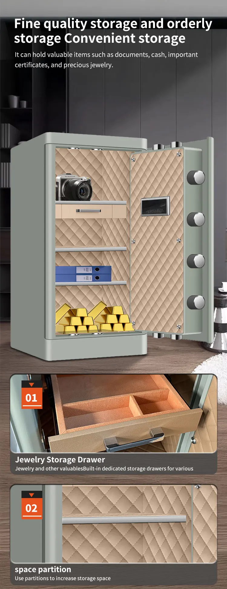 CEQSAFE Smart Home TUYA APP WIFI Safes Fingerprint & Password Anti-Theft Safe Box supplier