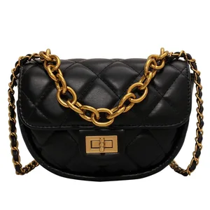 Soft PU Leather Saddle Bag for Women New Fashion Crossbody Handbag With Chain High Quality Shoulder Bag