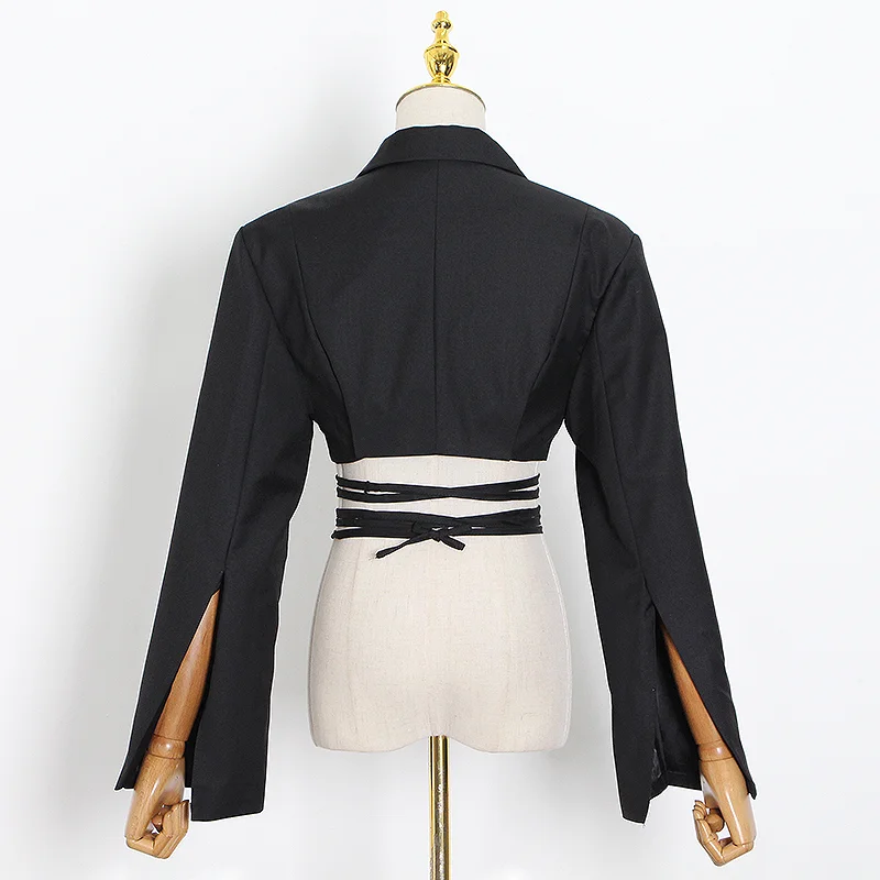 Женский блейзер TWOTWINSTYLE облегающий Блейзер составного кроя с отложным воротником и длинными рукавами 2019