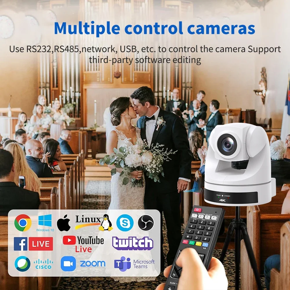 USD297 Free Ship W430 4K Livestream Camera 30X Optical Zoom AI