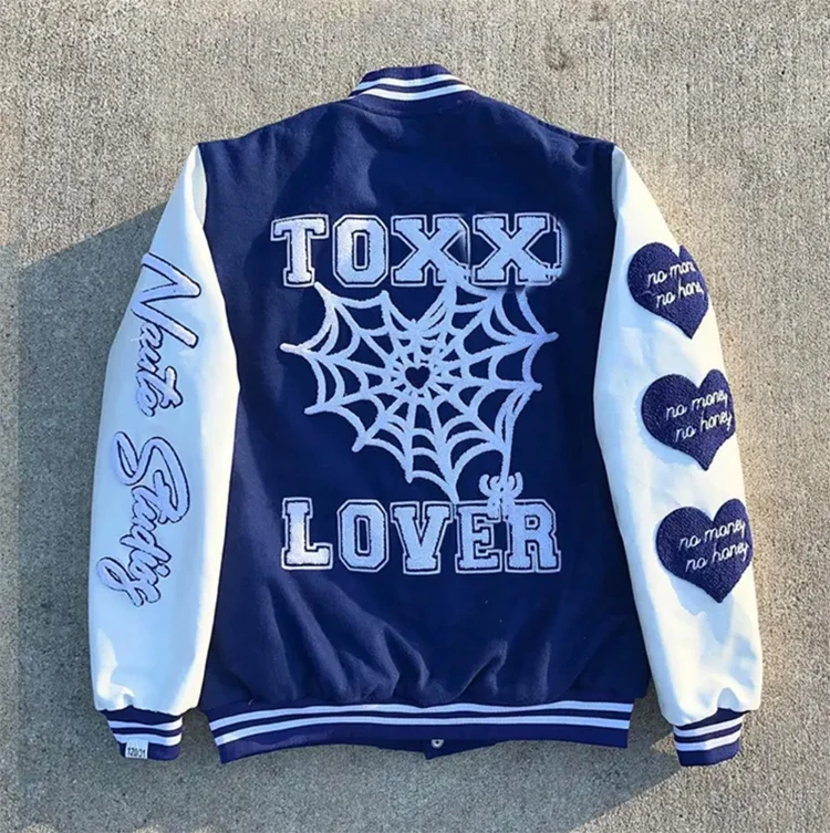 Salati Manufacturer Custom Streetwear Cotton Warm Padded Embroidery Printed Oversized Baseball Bomber Varsity Jacket for Men gallery 4