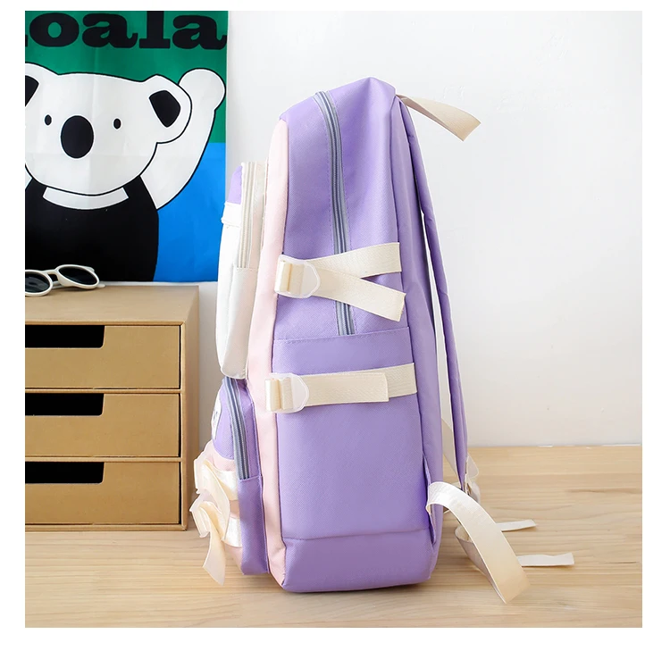 Hot sale Fashion high quality school   bag backpack set school bag girls schoolbags lovely college style  Travel  bag