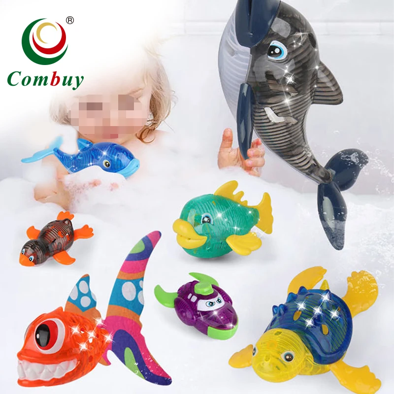 Светодиодная подсветка душ Дайвинг черепаха Детская игрушка для ванной Органайзер