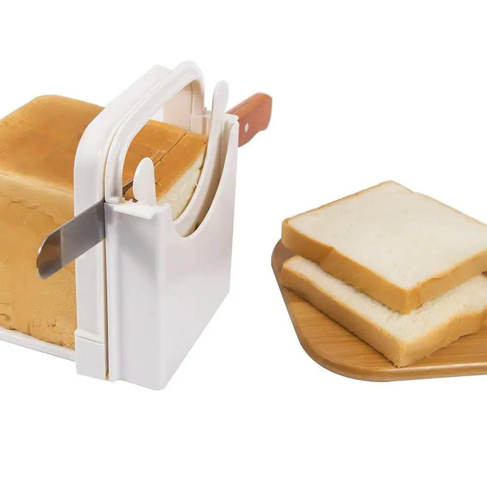 Wholesale ZXX Toast Bread Slicer Plastic Foldable Adjustable Loaf Cutter  Rack Cutting Guide Slicing Tool bread cutter slicer From m.