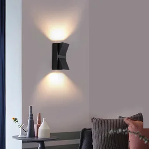 LED Black Iron Wall Lamp with Plastic Shade Customizable Decorative Lighting
