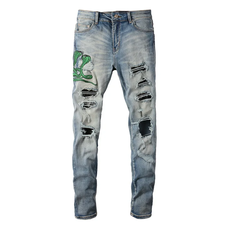 Green Snake Jeans Amiri Snake Patch Amiri Snake Patch Jean In