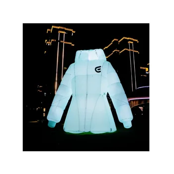 Custom Made Decoration Inflatable Cloth Down Jacket Costume Model Led Lighting Giant Inflatable Model For Advertising