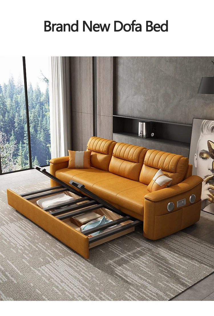 Save Space Multipurpose Leather Folding Sleeper Sofa Bed Living Room