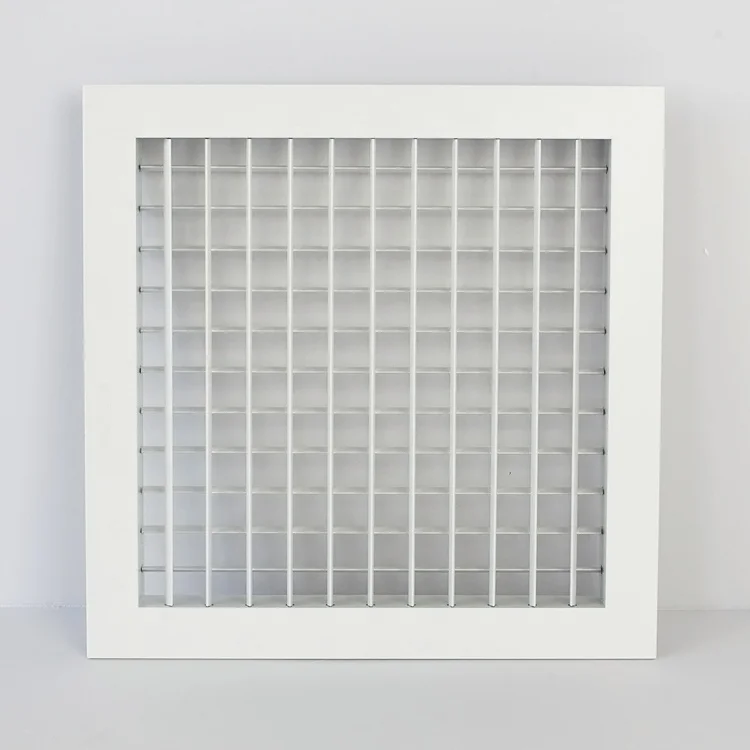 Aluminum Square Decorative Adjustable Blades Double Deflection Grille Wall Register Supply Air Grilles for HVAC with Damper