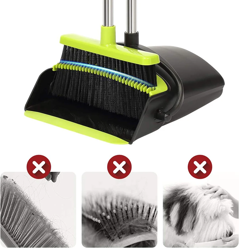 Long Handle Upright Design Broom And Dustpan Set With Cleaning Tooth