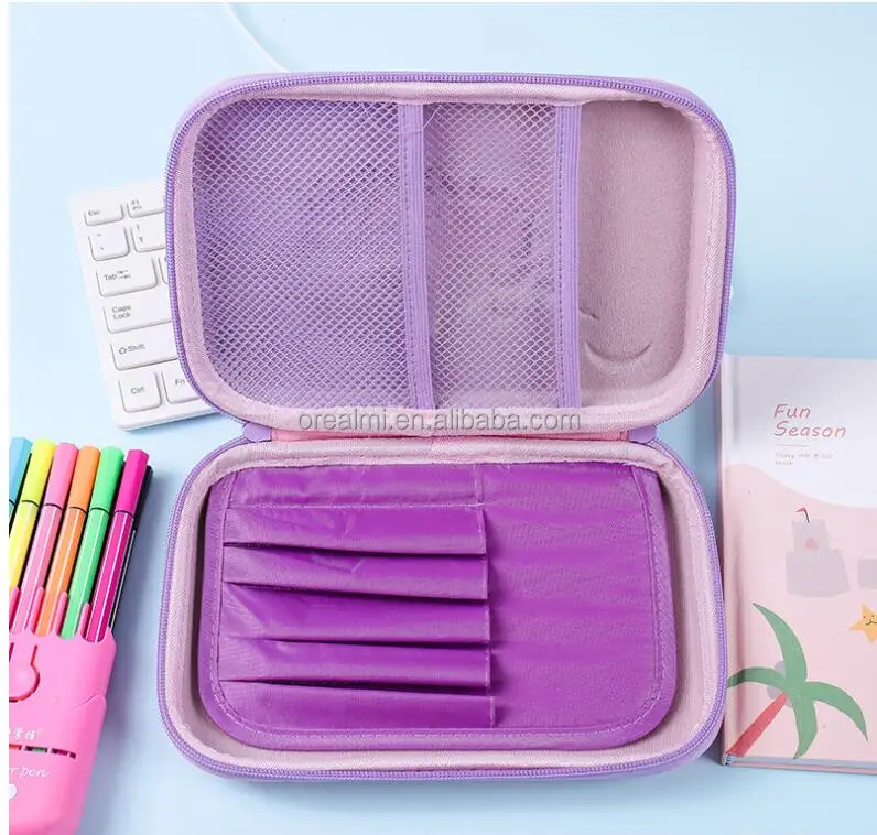Durable Rectangle Pencil case  Back to School  Daily Use EVA Pencil case for Girl or Boy