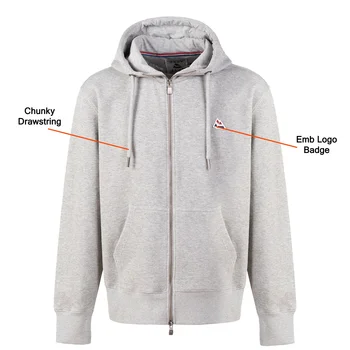Wholesale Applicable Heavy Weight Pique Intelock Sweatshirt Hoodies Men Casual Zip Up Jackets Grey Hoodies