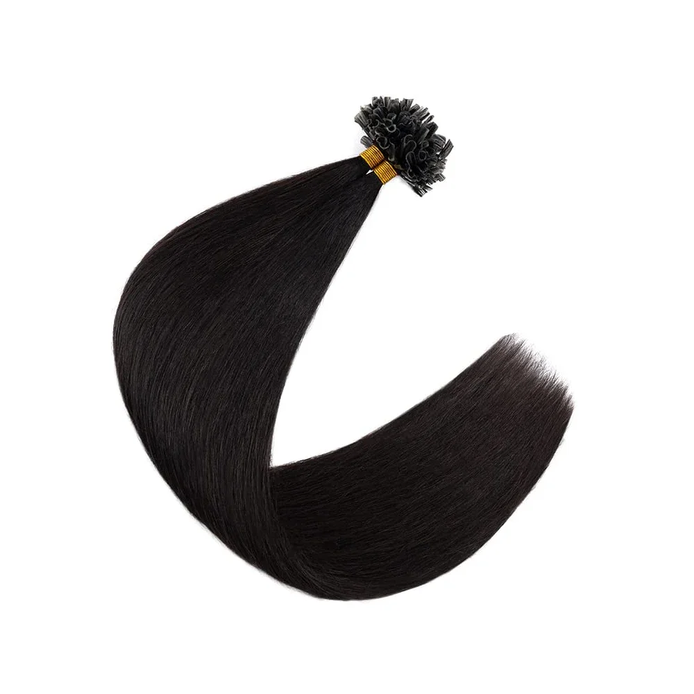 U-Tip-Extensions aus Echthaar, glatt, vorgebunden, Remy-Haarverlängerungen für Frauen_voghion.com