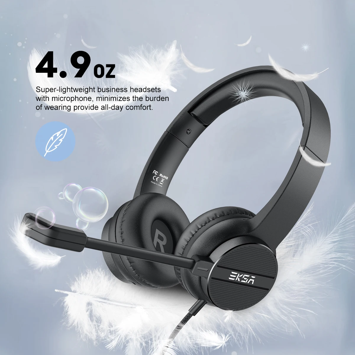 EKSA H12 Wired Headphones Ideal for Gaming Office