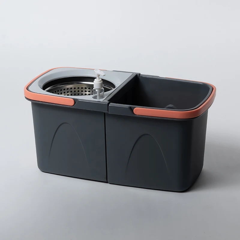Twins Mop Bucket Clean Magic Mop Dry and Wet Spin Go Magic Mop