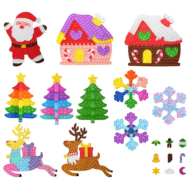 Рождественский подарок, пузырьковый набор «пузырьки» в виде Санта-Клауса, плюшевые игрушки для снятия стресса для людей с аутизмом, нуждаются в сенсорной игрушке