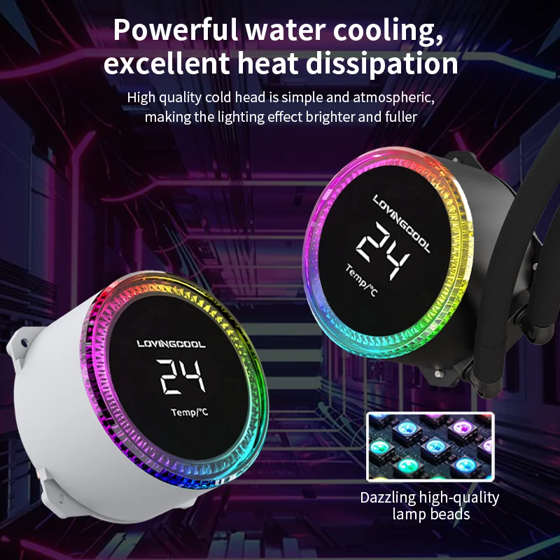 LovingcoolリアルタイムTEMPディスプレイ240mm水冷液体水