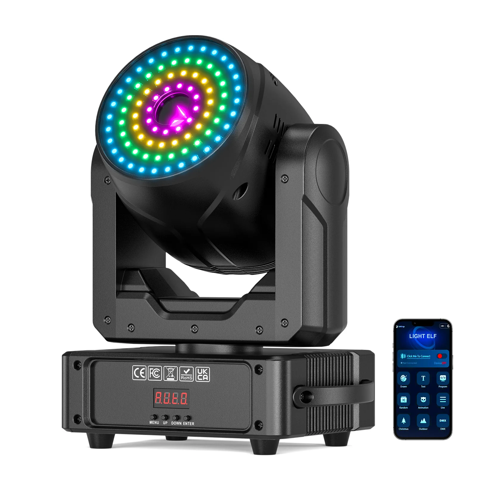 120W Moving Head Light RGB Stage Animation with APP Control