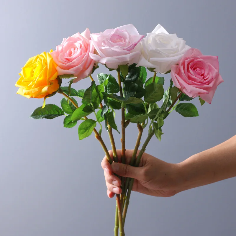 Vaso De Rosas Artificiais,Rosas De Flores Com Toque Real Decoração Caseira  - Buy Rosa Artificial,Flor Artificial Toque Real,Real Toque Rosas De Seda  Product on Alibaba.com