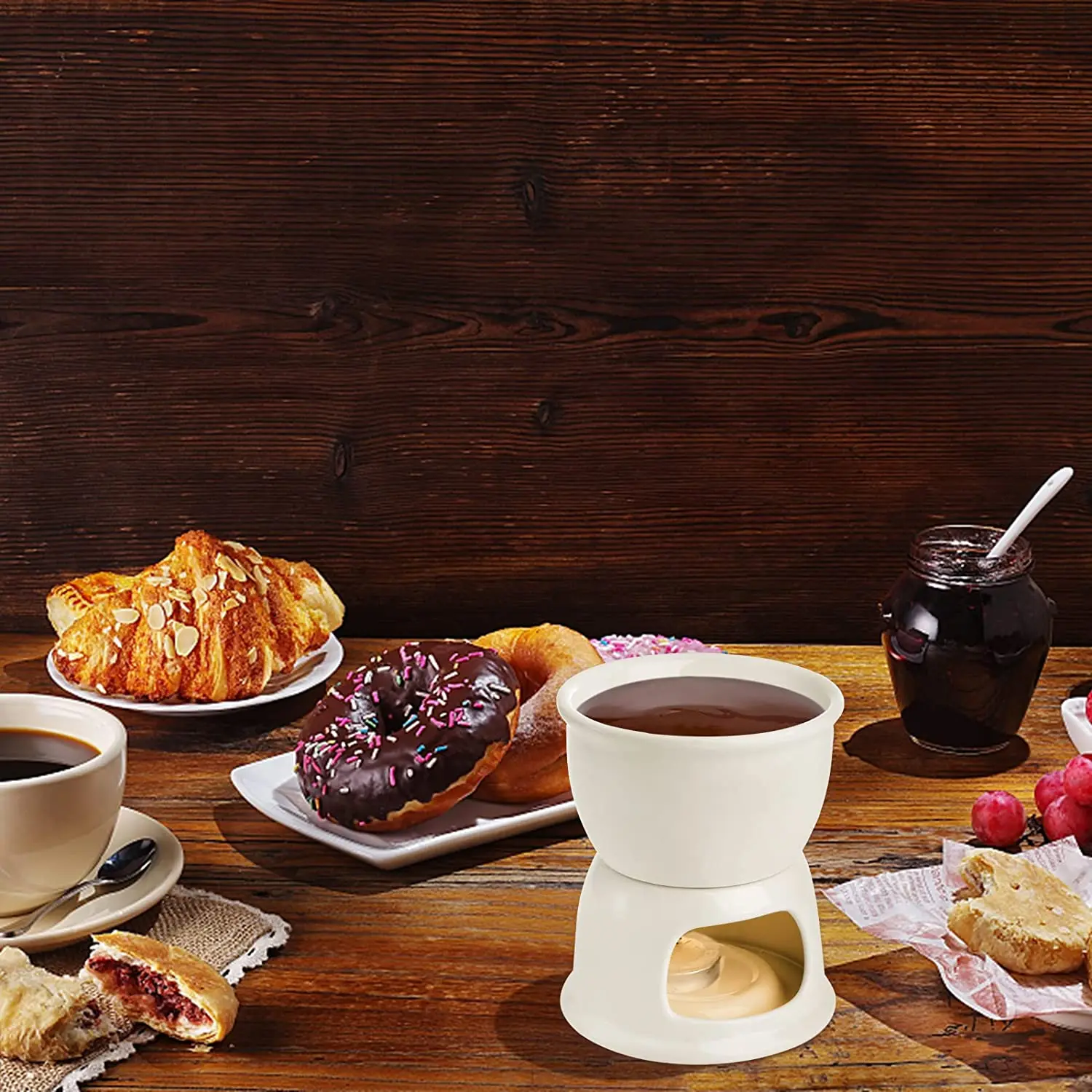 Fondue Cup Tebey Fondue Set With Colo Foks, Pemium Tea Light