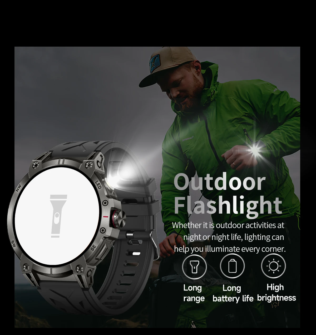 Chinese factory supplier supply  2025 Kc89 Outdoor Sports Men Smart Watch 1.85