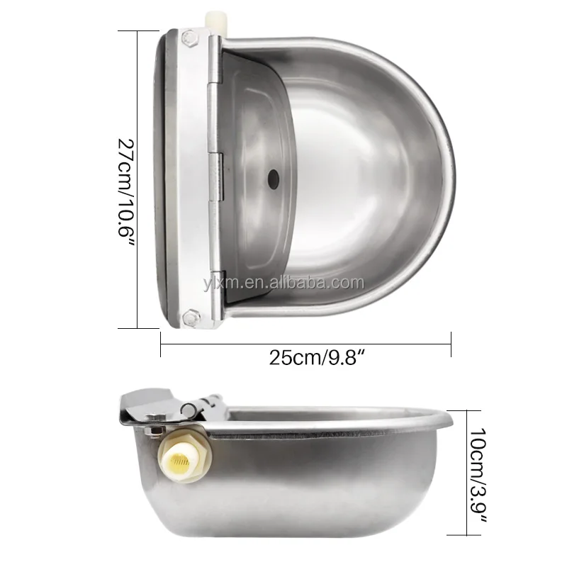 Animal Cattle Cow Water Feeding Bowl Stainless Steel Ox Calf Water Drinking Bowl With Floating