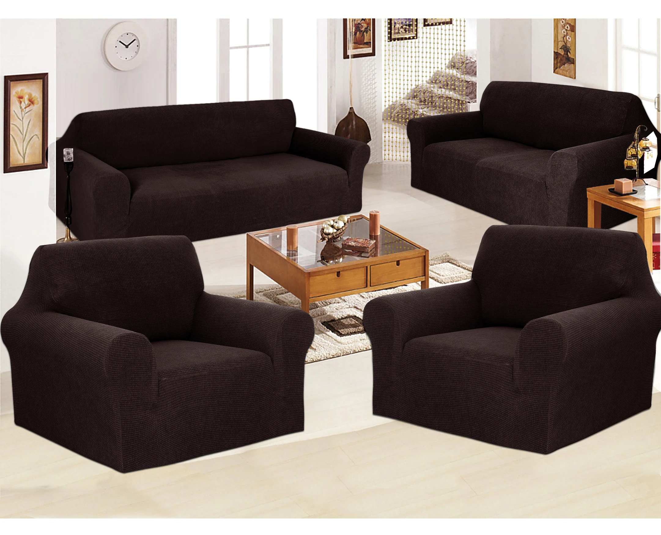 Knitted Protective Jacquard Stretch Elastic Slipcover Housse De Canap Sofa Cover 3 Seats Buy