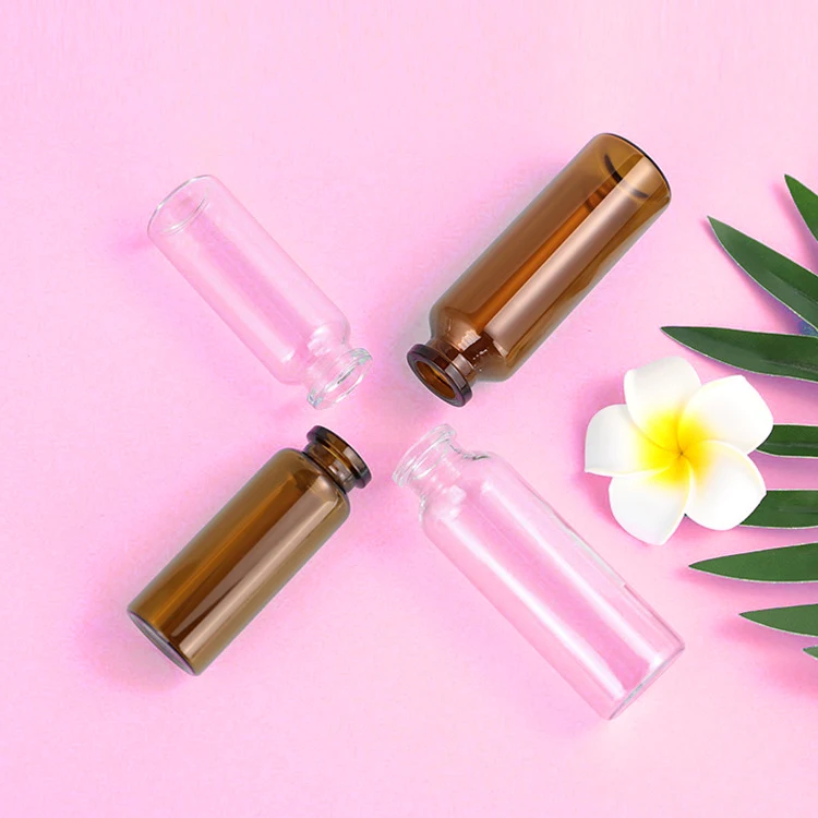 Custom Tubular 2ml 3ml 5ml 6ml 10ml 20ml 30ml Amber Clear Ampoule Liquid Penicillin Pharmaceutical Bottles Glass Vial