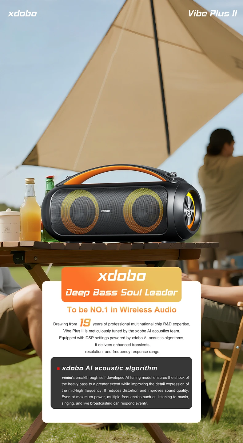 XDOBO Vibe Plus II 100W Loudest Waterproof Blue Tooth Speaker LED XDOBO Vibe Plus II 100W Loudest Waterproof Blue Tooth Speaker LED