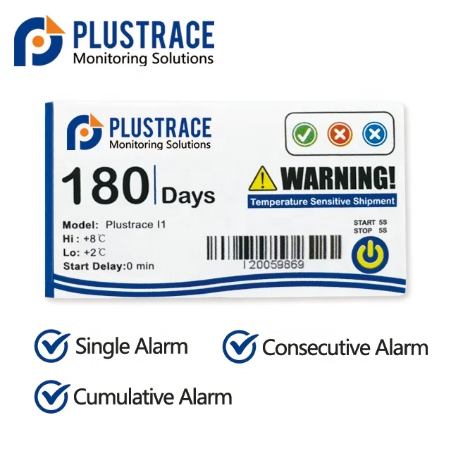 PLUSTRACE I1 Single Use Cold Chain Thermal Label Indicator,Temperature Electronic Indicator.
