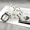 [white] rivet hip-hop punk belt - 112cm long 3.7cm wide